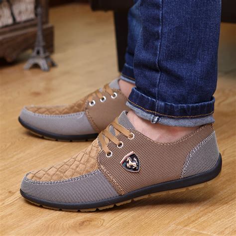 2016 Spring Brand Men Shoes Casual Lace up Canvas Men Flat Shoes Low ...