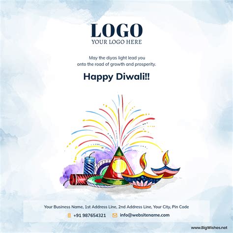 Corporate Diwali 2023 Festival Greeting Cards with Company Logo