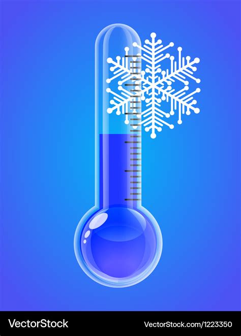 Thermometer with snowflakes Cold weather Vector Image