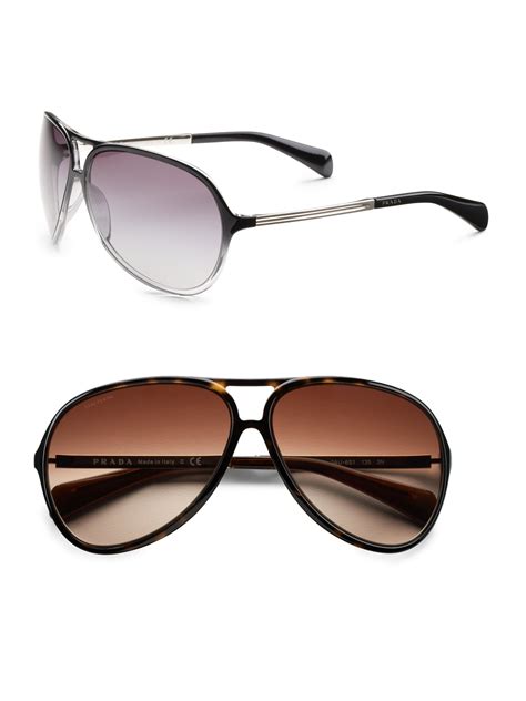 Lyst - Prada Aviator Sunglasses in Brown for Men