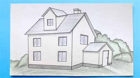 Simple House Drawing How to Draw a House step by step Easy - YouTube