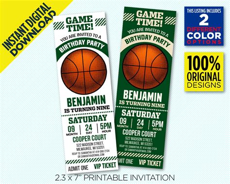 Milwaukee Bucks Ticket Printable Invitation Bucks Basketball - Etsy