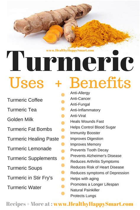 The Best Turmeric Uses + Benefits • Healthy.Happy.Smart. | Turmeric health, Turmeric uses ...