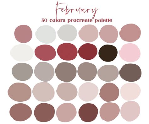 February Neutrals Procreate Color Palette / Ipad Procreate | Etsy