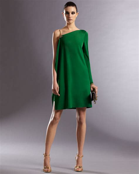 Lyst - Gucci Asymmetric Dress in Green