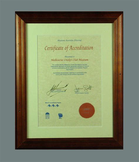 Certificate presented to Melbourne Cricket Club Museum, Museums ...