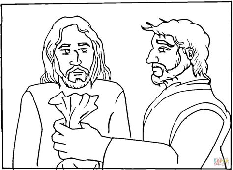 Judas Betrayed Jesus for 30 Pieces of Silver coloring page | Free ...