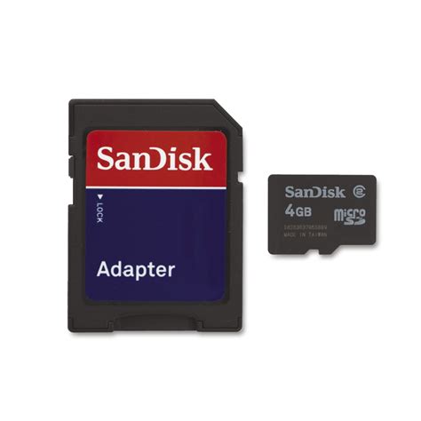 SanDisk microSDHC Memory Card with Adapter, Class 4, 4GB - Walmart.com - Walmart.com