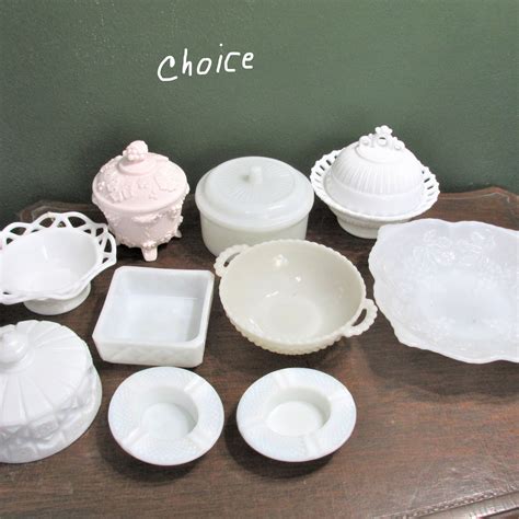 Milk Glass Dishes Choice of Vintage Decorative Candy or Serving Bowls - Etsy