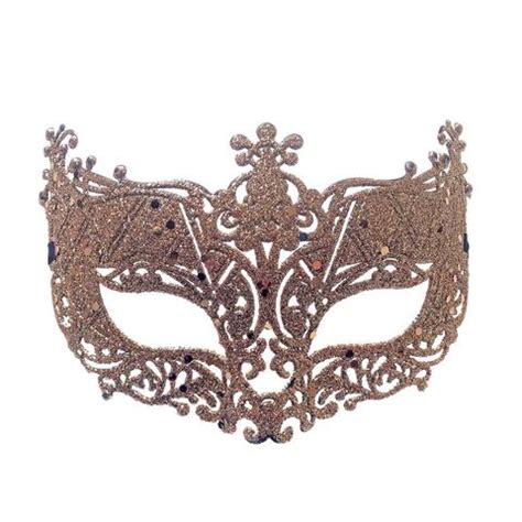 Buy Fancy Glitter Lace Masquerade Mask Light Rose Gold at Simply Party Supplies for only R 65.00