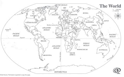 World Map Oceans And Continents Printable - Printable Maps
