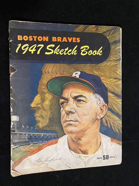 Lot - 1947 Boston Braves Baseball Sketch Book (Fair) - Warren Spahn