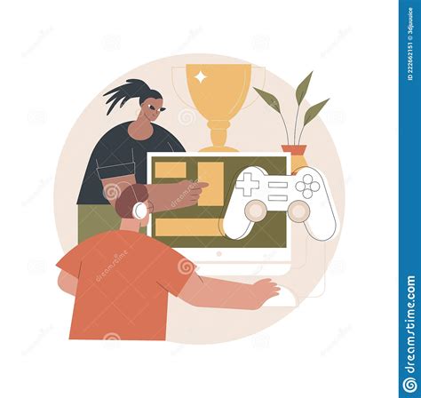 Esports Player Training Abstract Concept Vector Illustration. Stock Vector - Illustration of ...