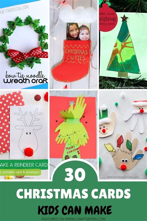 30 Simple Christmas cards kids can make - Crafts By Ria