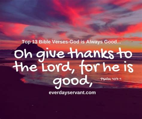 Top 13 Bible Verses-God is Always Good - Everyday Servant