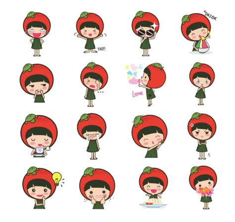 Download Our WeChat Stickers Today! – Ang Ku Kueh Girl and Friends