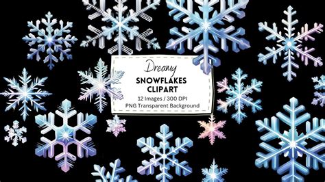 Snowflakes Overlay Clipart Digital Download / Digital Paper / Printable / Instant Download ...