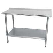 HUBERT® Stainless Steel / Galvanized Steel Work Table With 2" Backsplash And Bullnose Edge - 96 ...