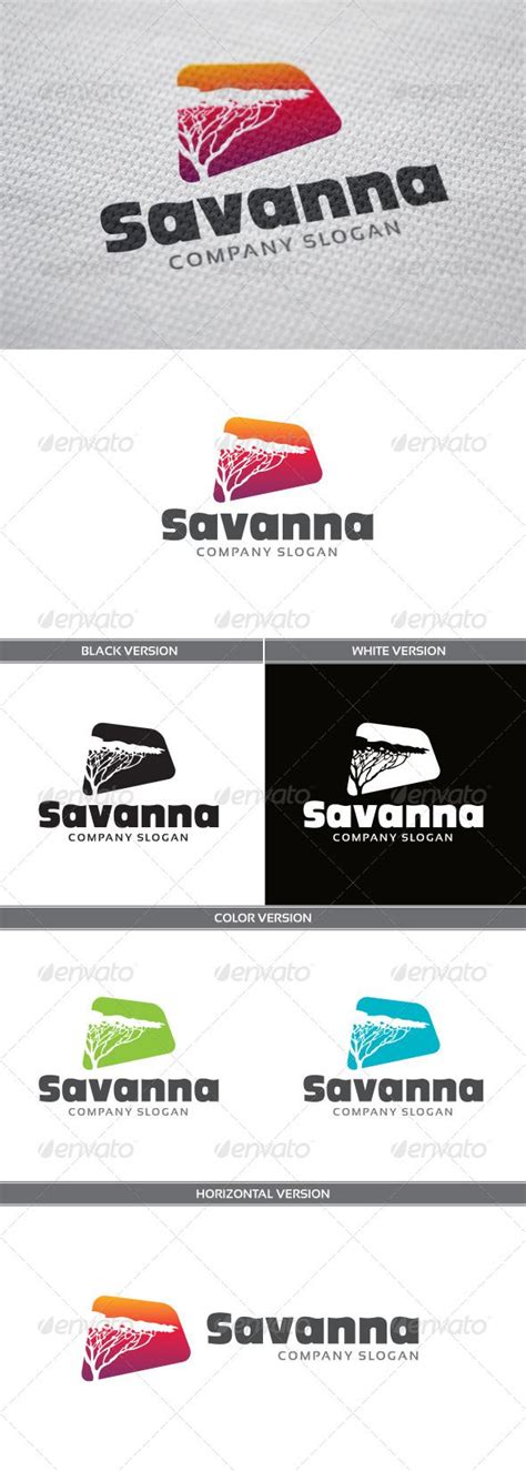 Savanna Logo | Tree logos, Tree logo design, Logo templates