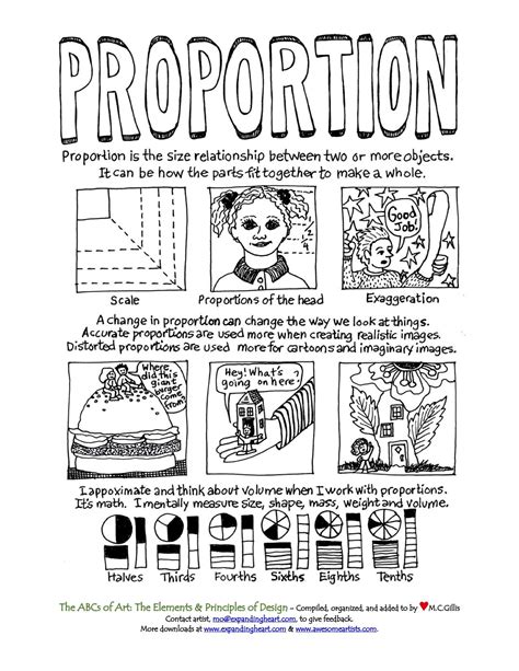 Proportion | Art handouts, Principles of art, Art lesson plans