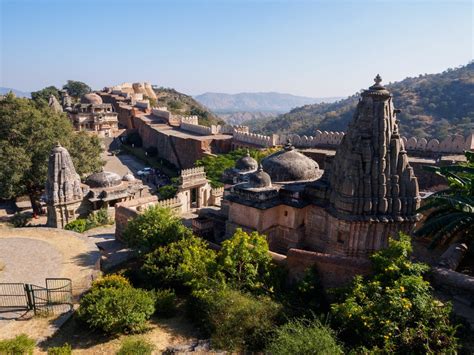 Kumbhalgarh Fort in Mewar, Rajasthan. The walls of the fort are said to be the second-longest ...