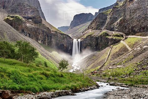 Changbai Mountain waterfall, Fusong, Jilin, China - Stock Photo - Dissolve