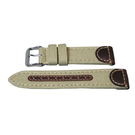 Genuine Leather and Canvas Swiss Army Style Watch Strap - Walmart.com