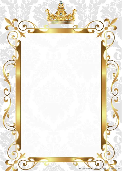 (FREE PRINTABLE) – Gold Royal Wedding Invitation Templates