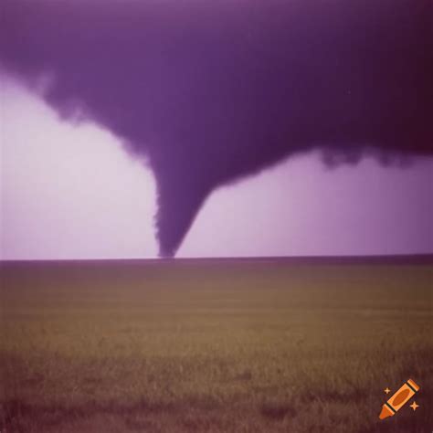 Image of a menacing tornado in the plains on Craiyon