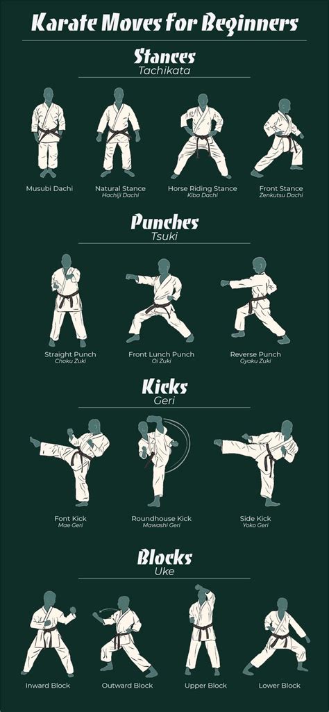 an info sheet shows how to use karate moves for beginner's martial skills