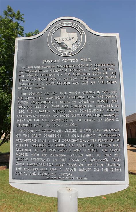 Bonham Cotton Gin, Bonham, Texas Historical Marker | Flickr