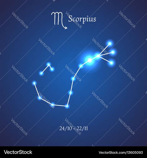 Zodiac constellation scorpius the scorpion Vector Image