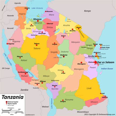 Tanzania Capital Map