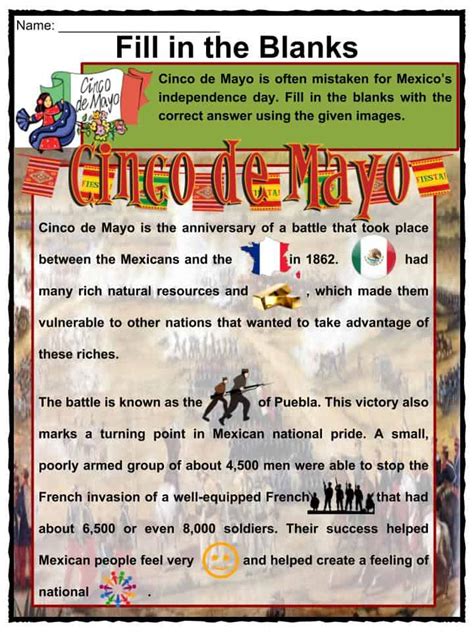 Cinco de Mayo Facts, Worksheets & Historic Celebrations For Kids