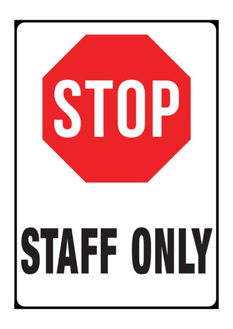 Printable Staff Only Sign