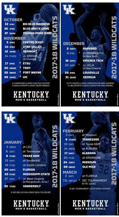 Kentucky Wildcats Basketball: Full 2017-18 Schedule, Channels, Dates ...