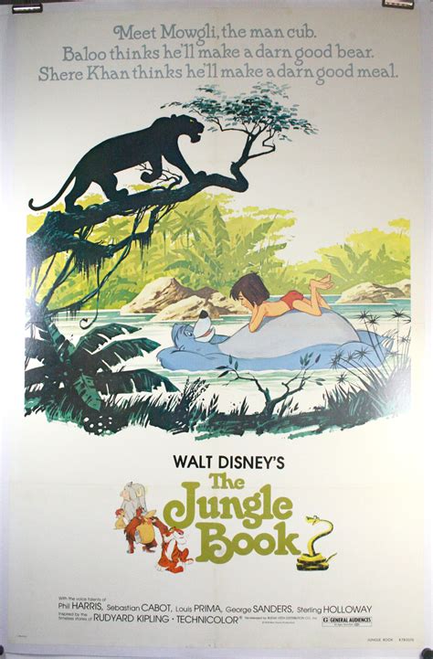 THE JUNGLE BOOK, Phil Harris Wolfgang Reitherman Original Movie Poster ...