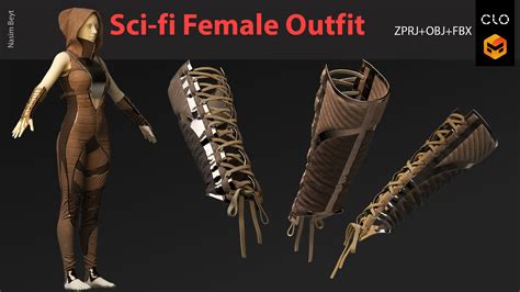 ArtStation - SCI-FI FEMALE OUTFIT (CYBERPUNK) No.01. Marvelous Designer/Clo3D project file+OBJ ...