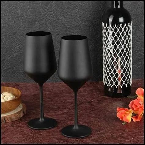 Matte Black Wine Glasses - Set of 2 at Rs 1200/set | Mumbai | ID: 23939569330