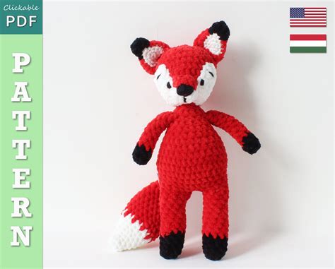 FOX Crochet PATTERN Fox Amigurumi Plushie Soft Plush - Etsy | Crocheted fox pattern, Fox pattern ...