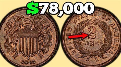 How much is a 2 Cent Coin Worth? 1864 2 Cent Piece Values - YouTube