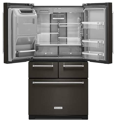 KitchenAid 25.8 Cu. Ft. 5-Door French Door Refrigerator Black stainless ...