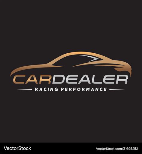 Automotive car showroom car dealer logo Royalty Free Vector