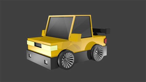 3D model Car yellow low poly | CGTrader