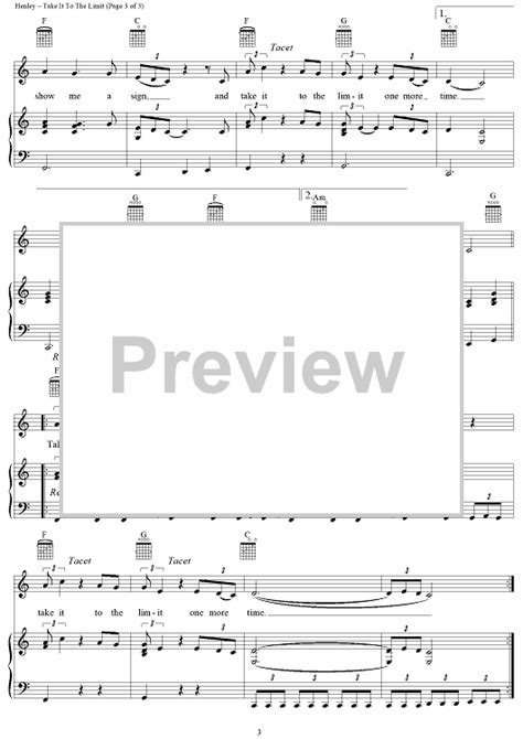 Take It To The Limit" Sheet Music by Eagles for Piano/Vocal/Chords ...