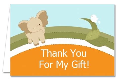 Baby Shower Thank You Cards | Elephant Baby Neutral Thank You Notes