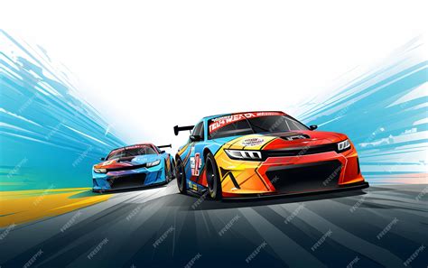 Premium Photo | Colorful Illustration nascar race car sports background