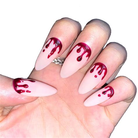 Blood Drip Halloween Press on Nails Halloween Press on | Etsy