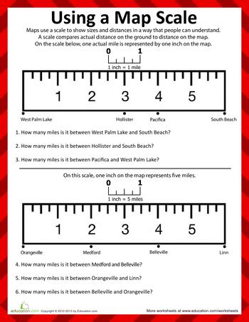 Map Scale | Worksheet | Education.com | Social studies maps, Teaching geography, 3rd grade ...