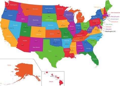 Usa Map States And Capitals